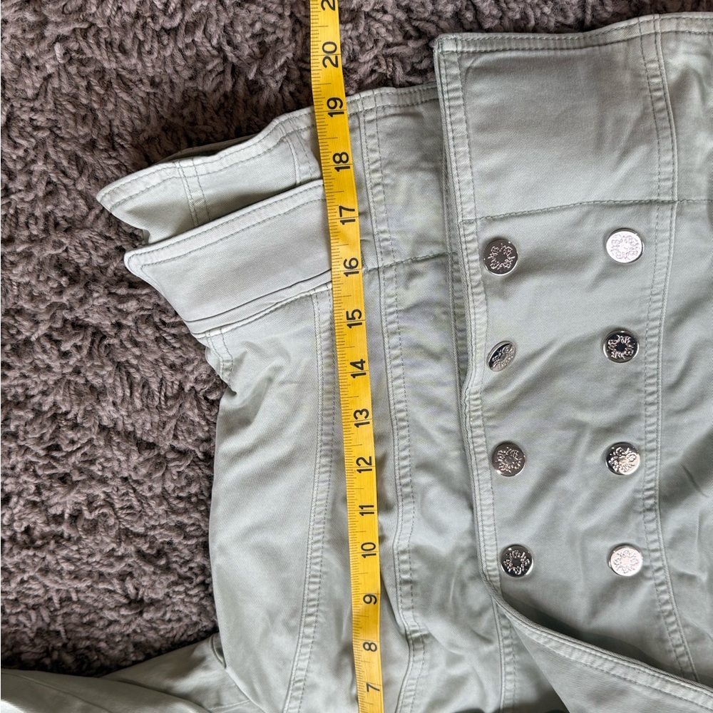 White House Black Market Sea Foam Green Double Breasted Cropped Jacket Size 4 - Picture 9 of 12
